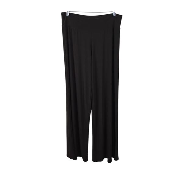 Ciara SunWoo Brown Pull On Slinky Wide Flare Leg Slacks Palazzo Knit Stretch XL - Picture 1 of 12
